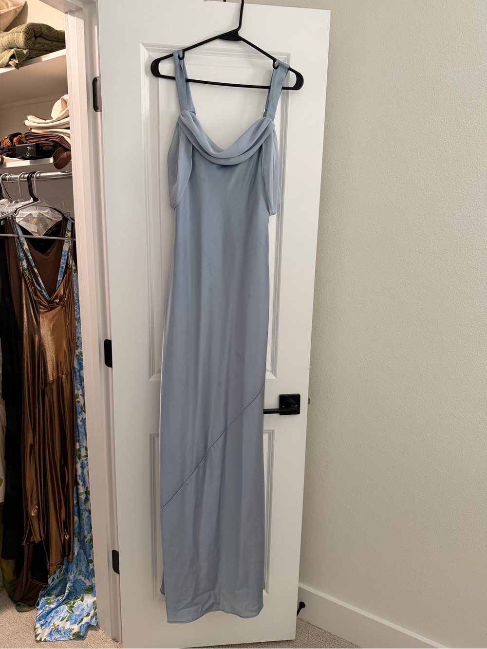 Show Me Your MuMu Light Blue Cowl Neck Maxi Dress